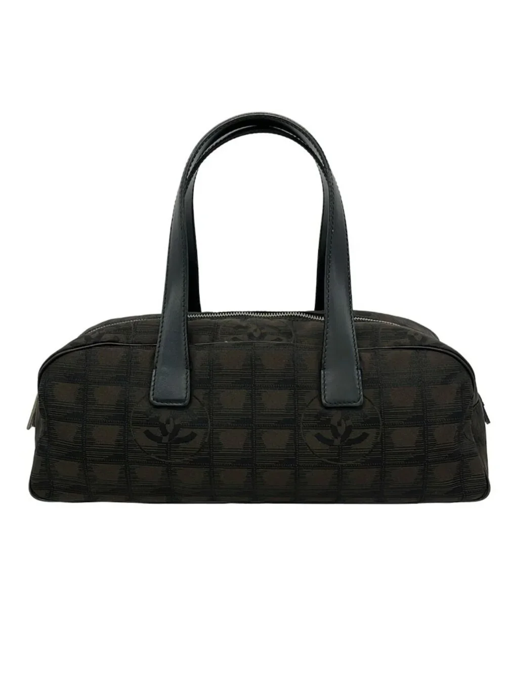 Chanel Handbag New Travel Line Dark Brown Black Leather